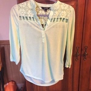 3/4 sleeve Mint green shirt